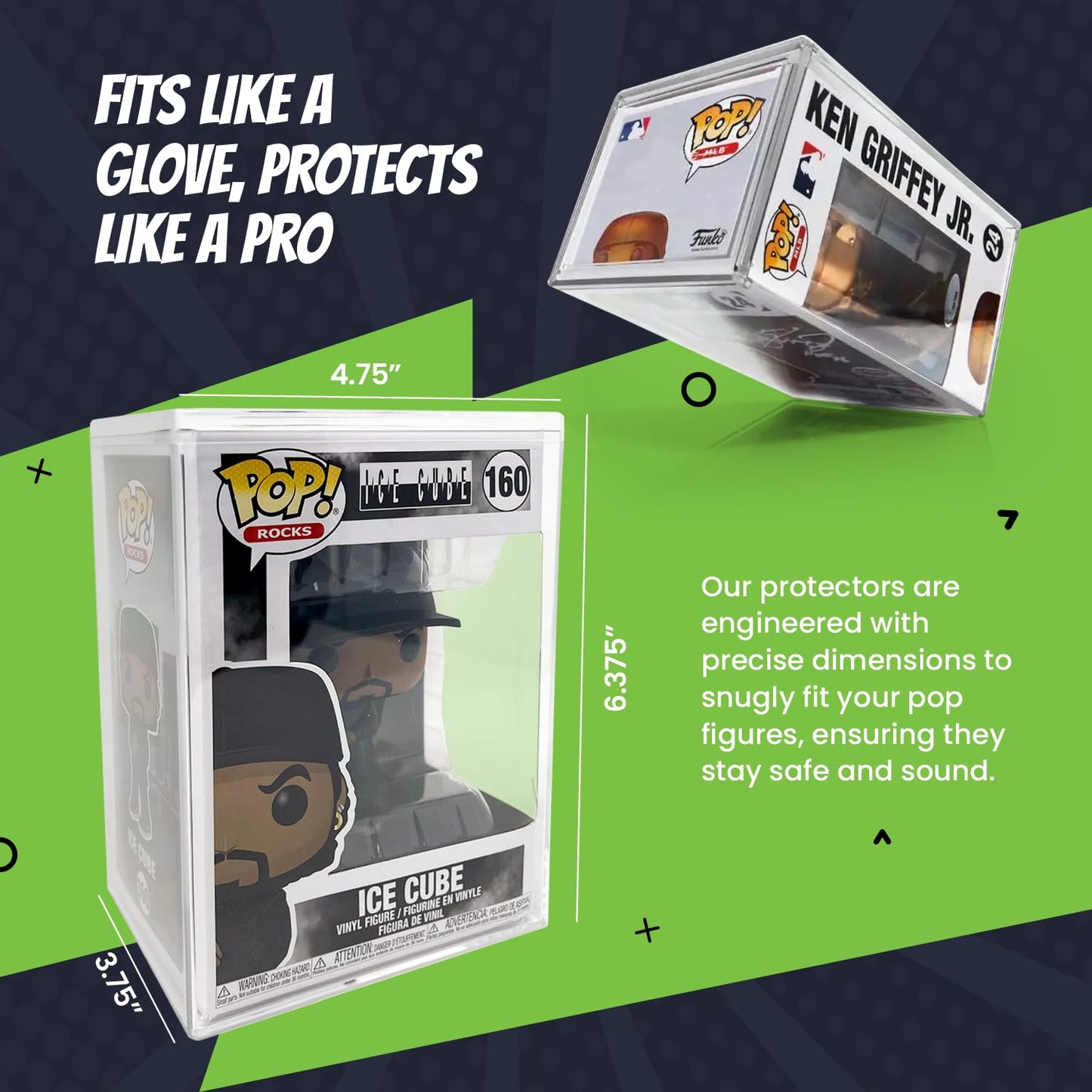 EcoTEK Protectors Hard Pop Protector Compatible with Funko POP! - 4" Inch Figures Acrylic Pop Protector Scratch Resistant Crystal Clear Pop Protector Display Case, Heavy Duty Acid Free