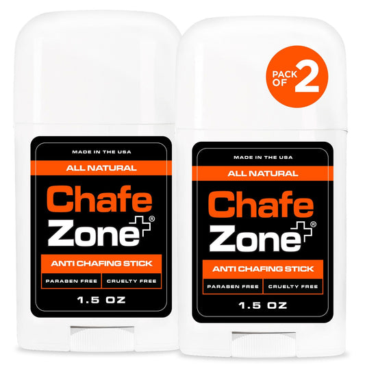 Chafe Zone Chafing Stick - 100% Natural Thigh Chafing Prevention Using Chub Rub Stick - Minimize Rubbing and Irritation with Anti Chafe Stick - Friction Defense Stick for Comfort & Relief - 1.5 Ounce