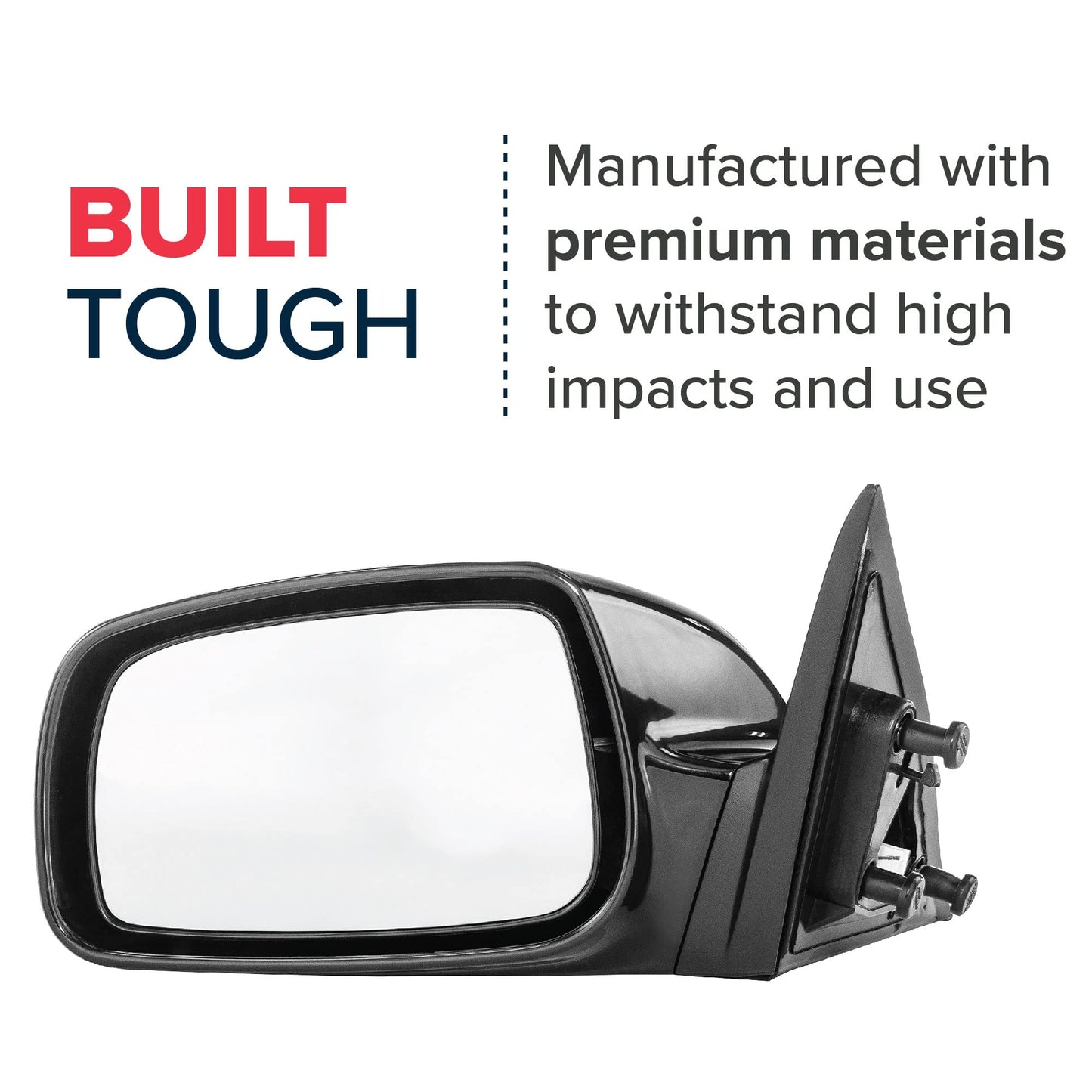 Dependable Direct Side Mirror for Toyota Camry (USA Built) (2007 2008 2009 2010 2011) Unpainted Non-Heated Non-Folding Door Outside Rear View Replacement Mirror