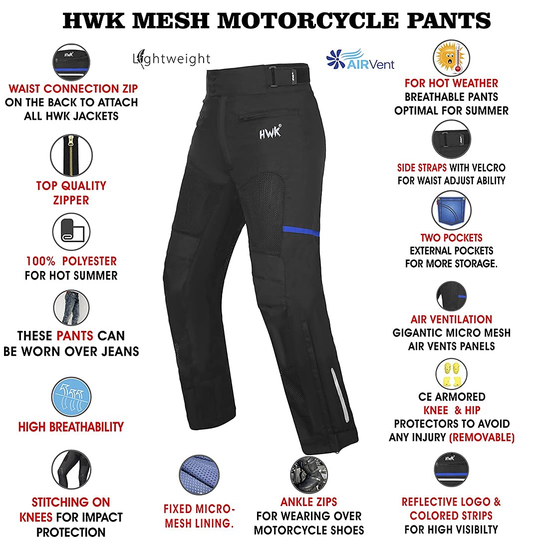 HWK Mesh Motorcycle Pants Motocross Trousers