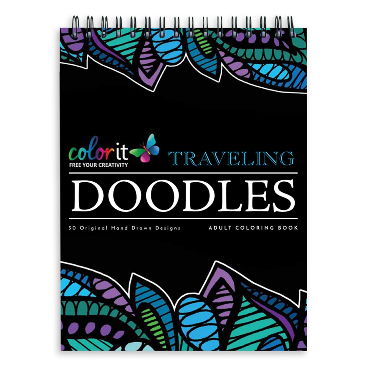 Traveling Doodles Illustrated By Virginia Falkinburg | Adult Coloring Book Mindful