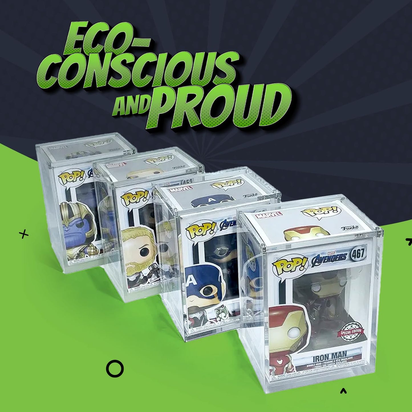 EcoTEK Protectors Hard Pop Protector Compatible with Funko POP! - 4" Inch Figures Acrylic Pop Protector Scratch Resistant Crystal Clear Pop Protector Display Case, Heavy Duty Acid Free