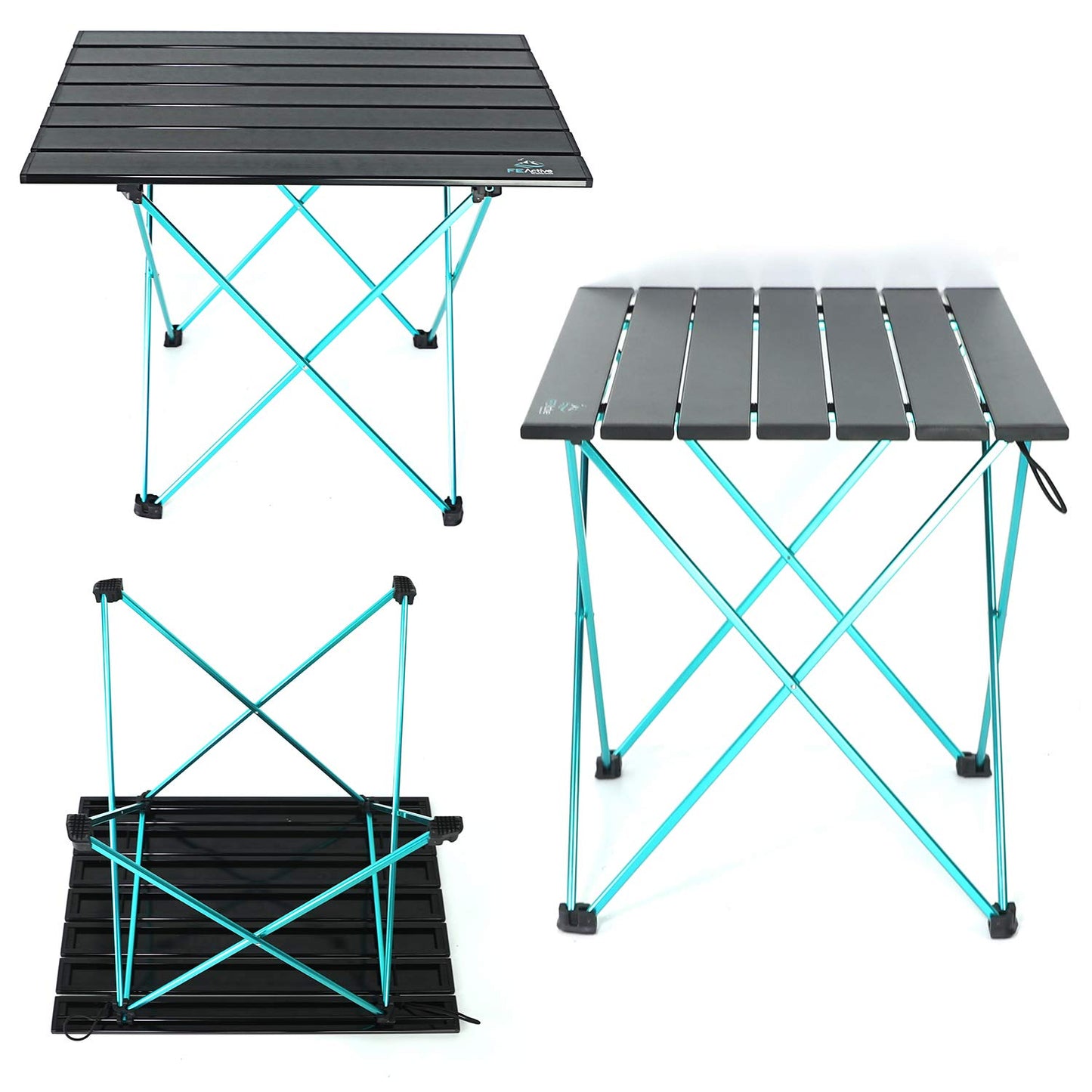 FE Active Camping Folding Table - Camping Table Compact, Sturdy, Lightweight, Portable Outdoor Aluminum Frame Furniture for Picnic, Beach, Hiking, Backpacking, Travel | Designed in California, USA