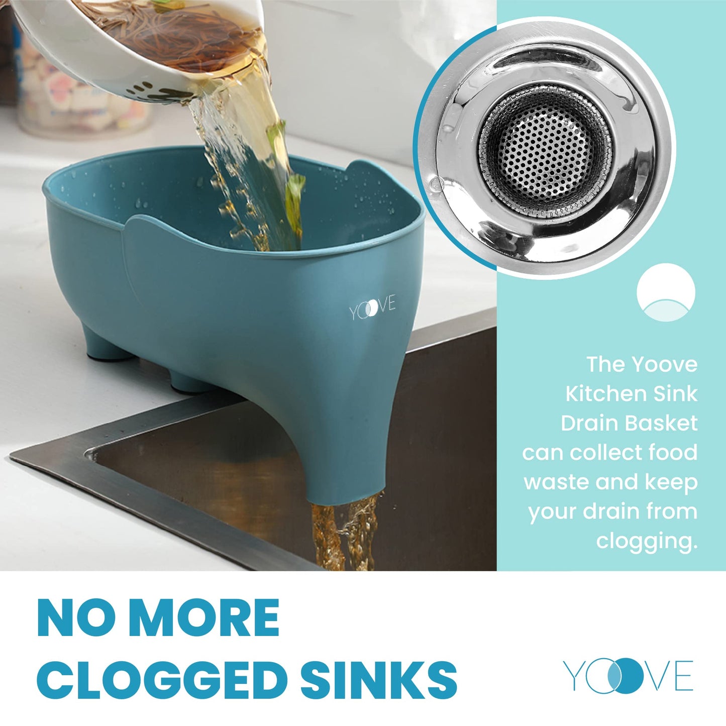 Yoove Kitchen Sink Drain Basket | 2 Elephant Shaped Sink Strainer Drain Baskets