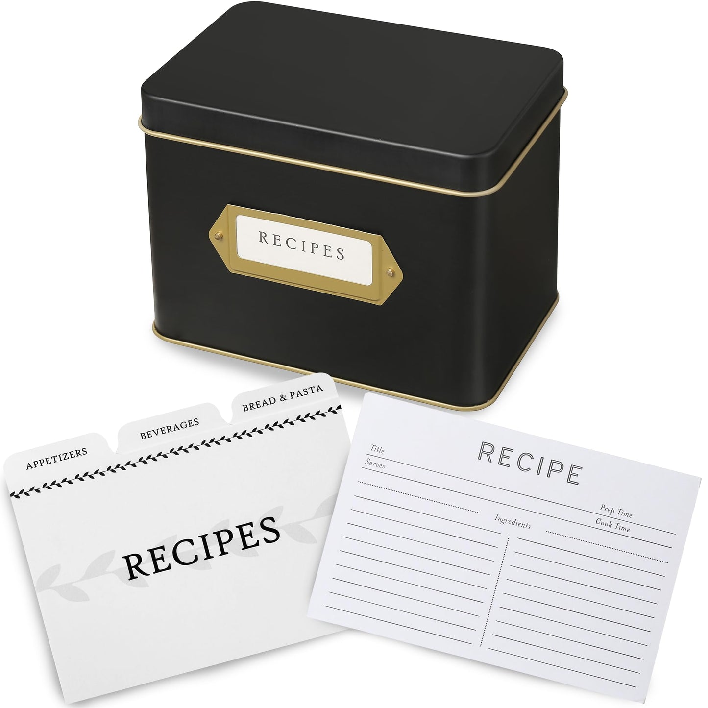 Jot & Mark Recipe Card Complete Gift Box | Decorative Recipe Tin Box