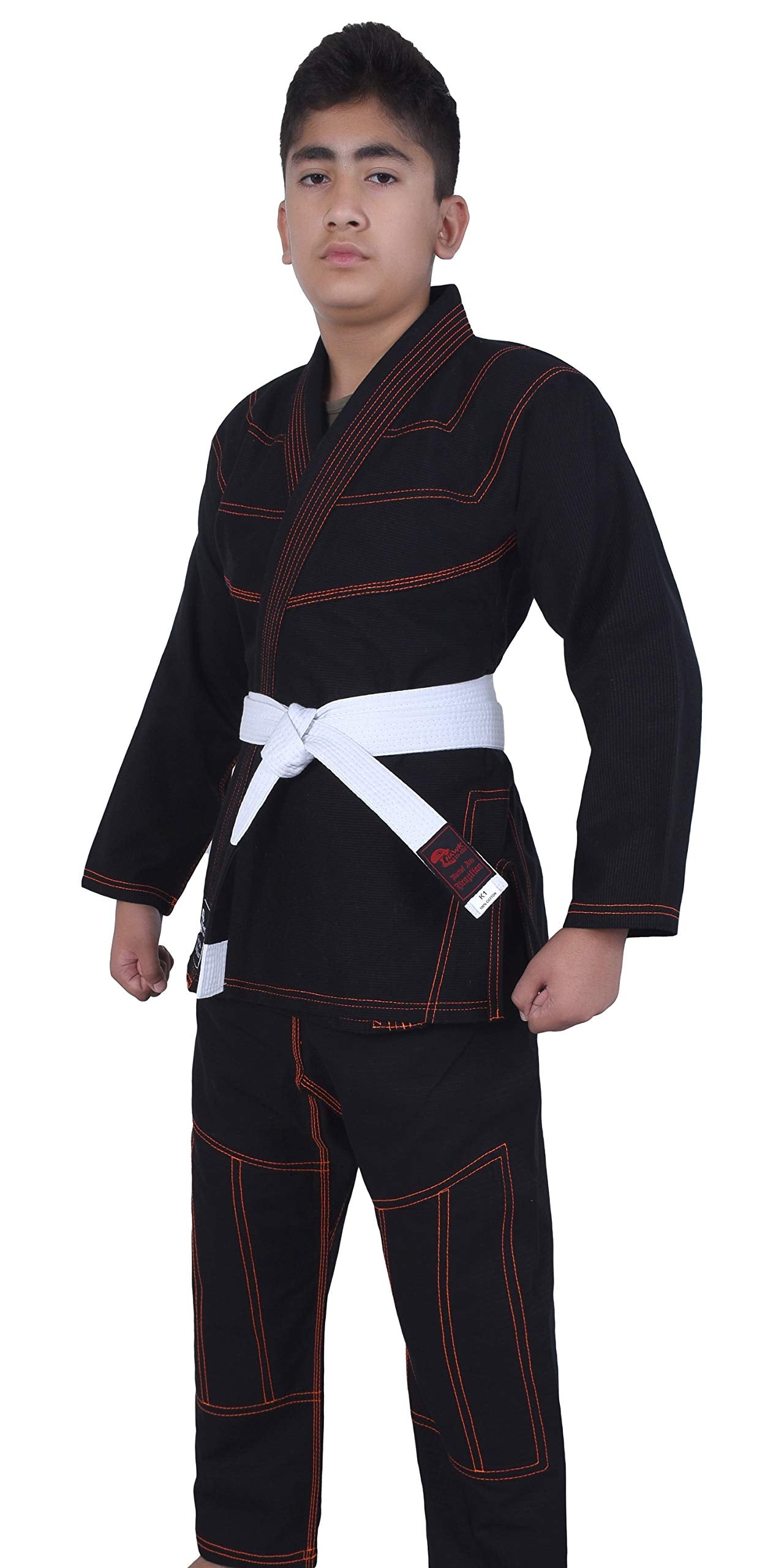 Kids BJJ Gi for Kids IBJJF Youth Grappling Children's Brazilian Jiu Jitsu Gi Kimono Lightweight Uniform with Free Belt