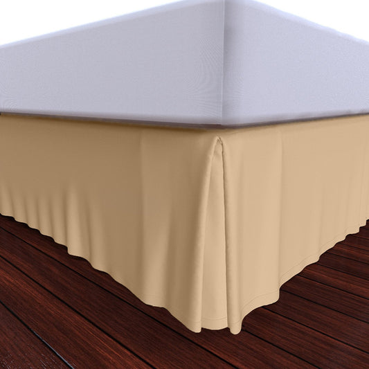 Royal Bed Skirt 100% Natural Cotton - Luxurious 4 Side Pleated Skirt That is Durable and Easy to Wash