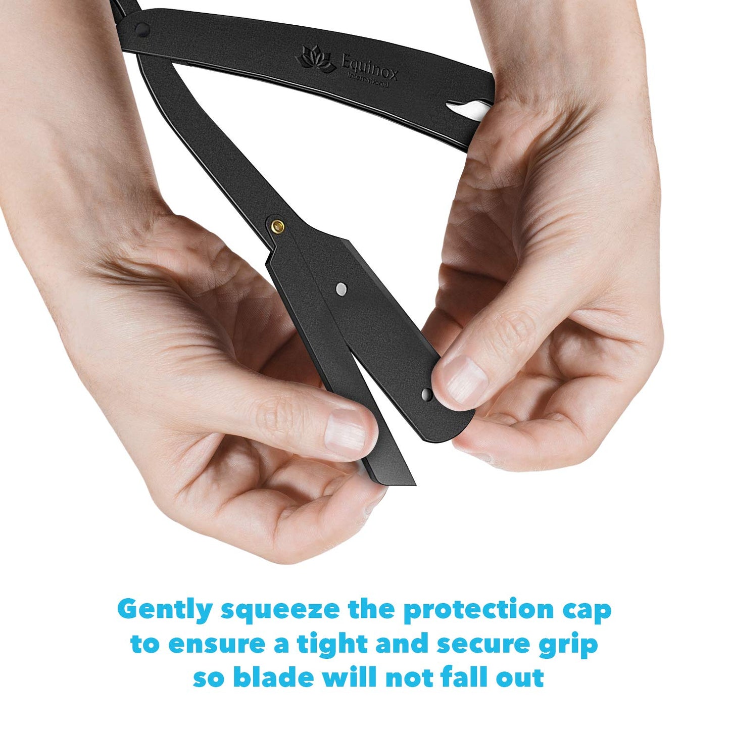 Equinox Professional Matte Black Straight Edge Razor with 100 Single Edge Derby Premium Blades