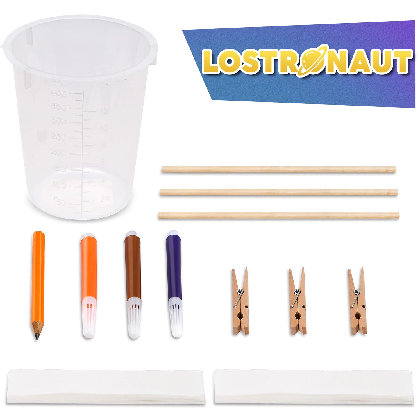 Paper Chromatography Experiment Kit With Lab Instructions - DIY Science Experiment For Home, School, Lab - Kit Includes 50-Sheet Filter Paper, Beaker, Dowel, Clips, Pens, Pencil, Detailed Instructions