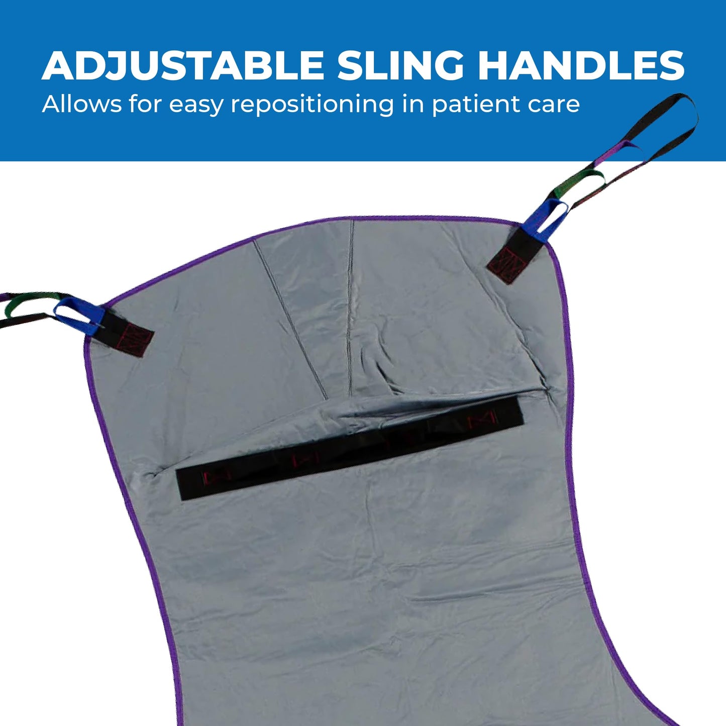 Patient Aid Full Body Solid Fabric Patient Lift Sling, Size Medium, 600lb Weight Capacity