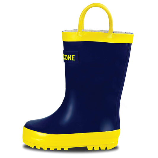 Lone Cone Rain Boots with Easy-On Handles for Toddlers and Kids, Navy Blue, Toddler 10