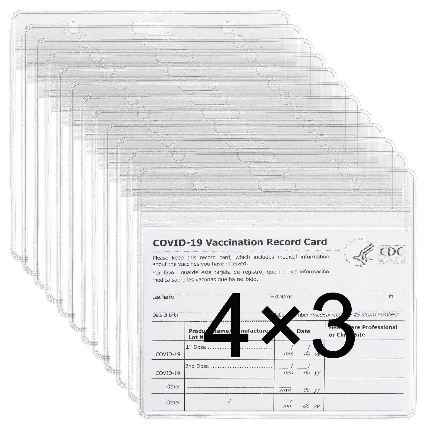 Will Well ID Card Holder for Business Travel, 4X3 Inches Waterproof ID Card Protector, Plastic Transparent ID Badge Card Protector