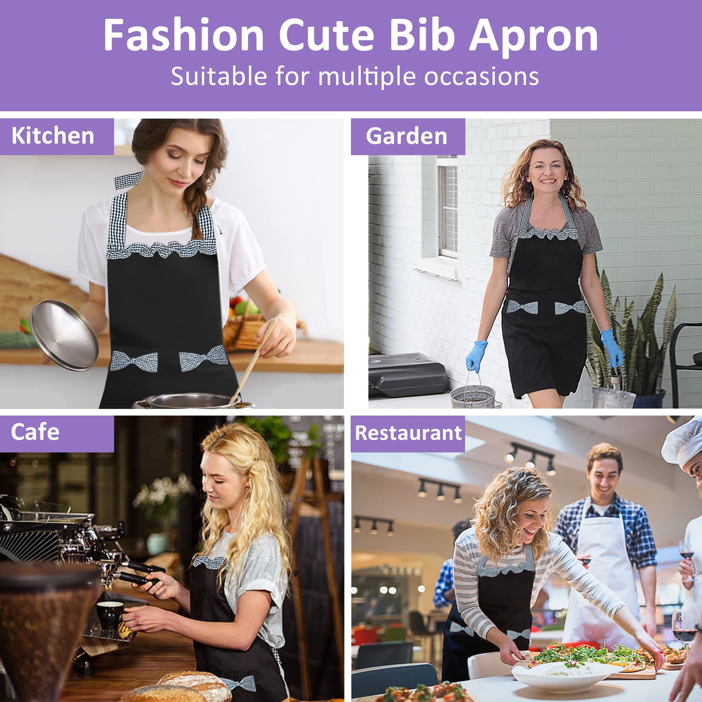 Will Well Cute Retro Vintage Apron for Women with Pockets, Gifts for women