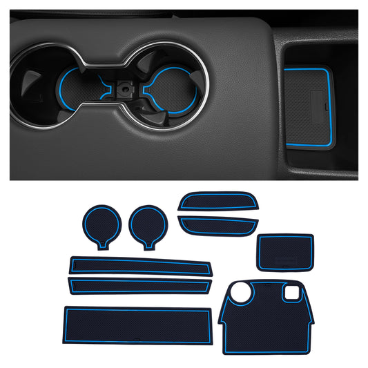 CupHolderHero fits Toyota Supra Accessories 2020-2024 Premium Custom Interior Non-Slip Anti Dust Cup Holder Inserts, Center Console Liner Mats, Door Pocket Liners 9pc Set (Blue Trim)