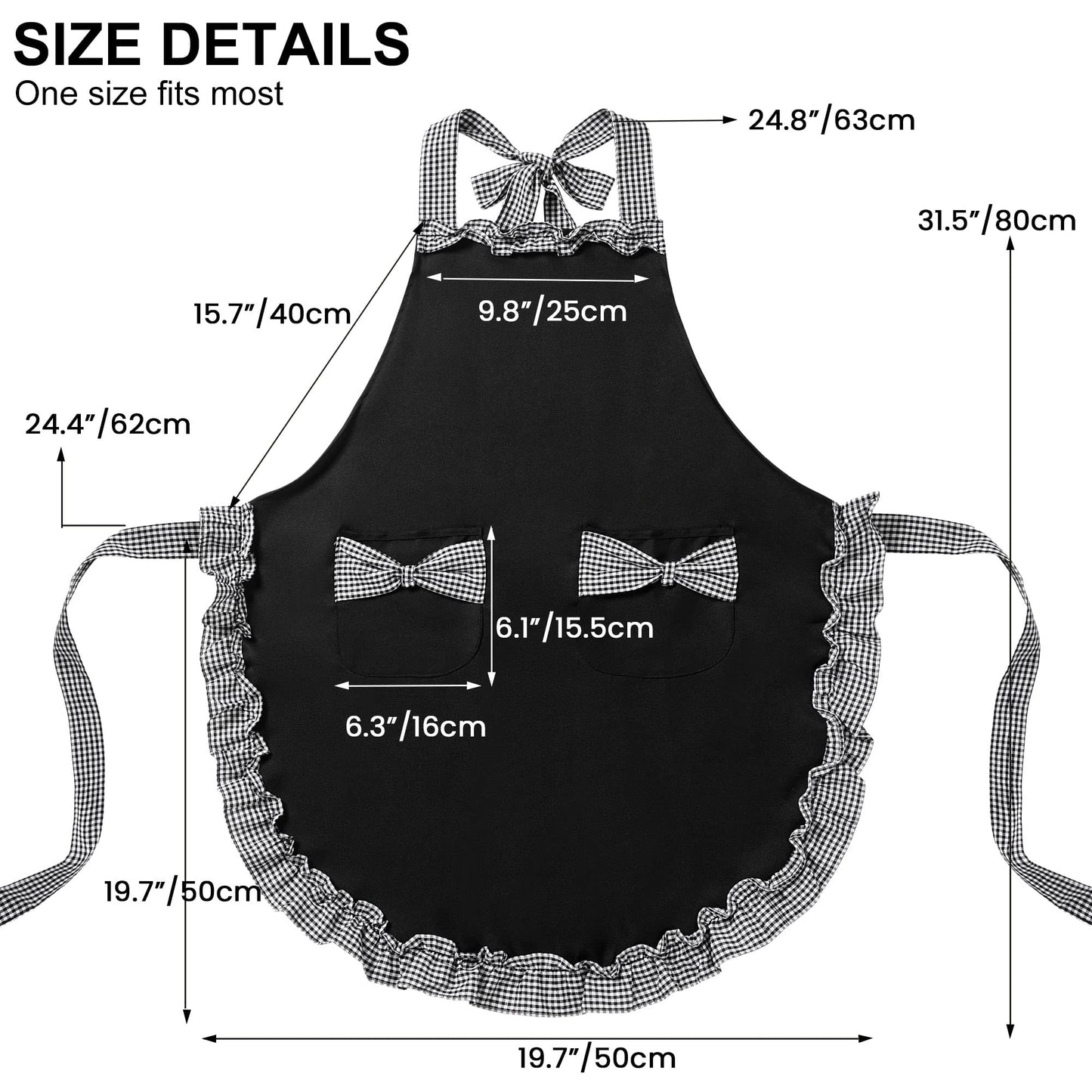 Will Well Cute Retro Vintage Apron for Women with Pockets, Gifts for women