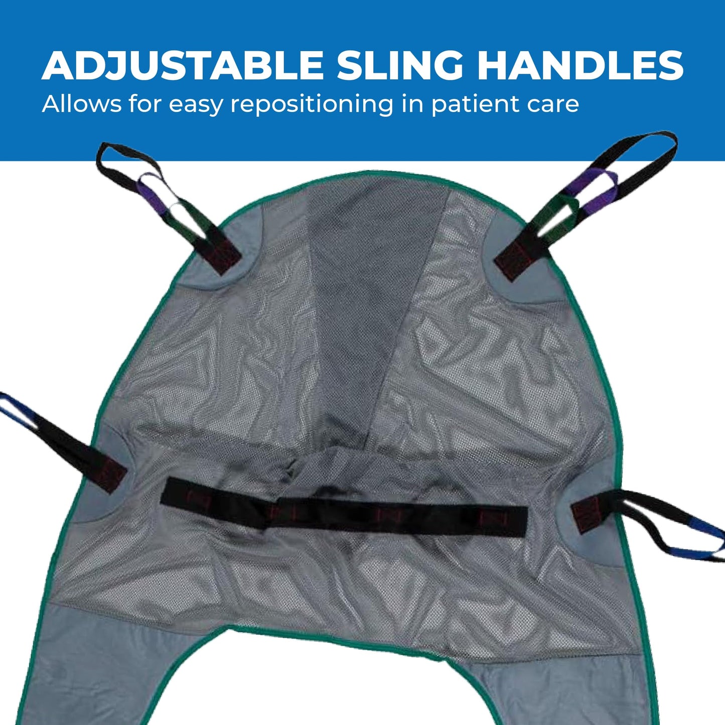 Patient Aid Full Body Mesh Divided Leg Sling with Head and Neck Support for Bathing and Toileting, with 90-165 lbs (Small) Weight Capacity Mesh Weave for Safe and Easy Transfers