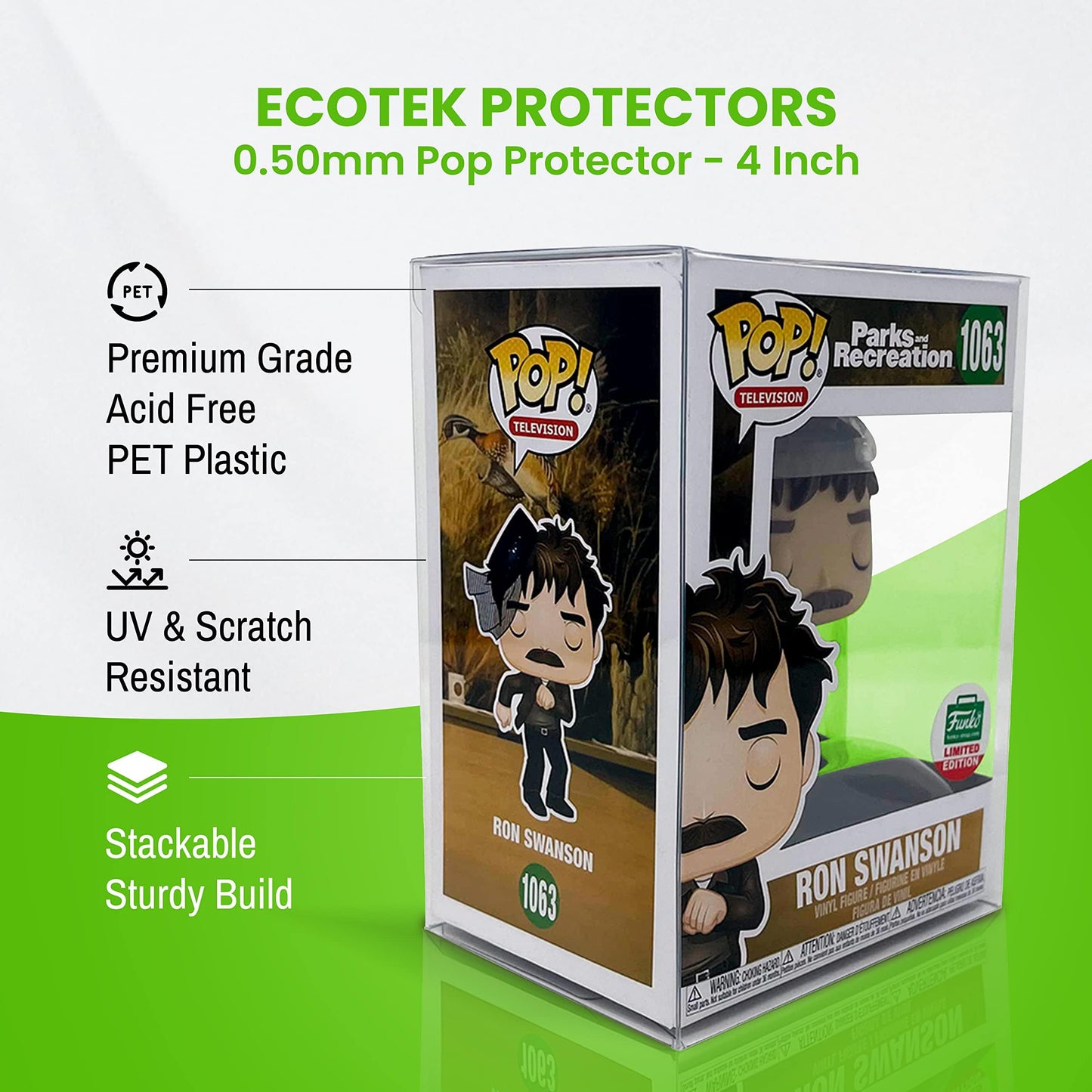 (20 Pack) EcoTEK Protectors Pop Protector Compatible with - 0.50mm 4" Inch Funko POP! Figures, Strong, Clear Pop Case, Acid Free