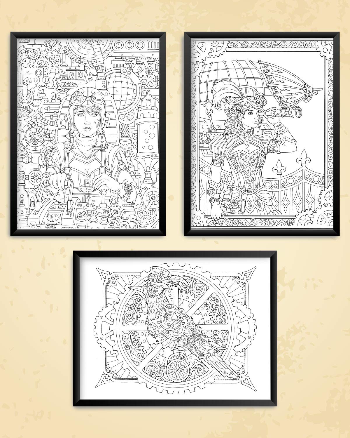 Eerie Enchantment Fairytale Origins | Science Fiction Series Adult Coloring Book to Relieve Stress, 50 Original Drawings from Classic Books, Spiral Binding, Perforated Pages, Lay Flat Hardback Book Cover, Ink Blotter Paper