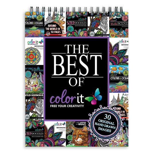 The Best of ColorIt Adult Coloring Book, 30 Original Hand Drawn Designs