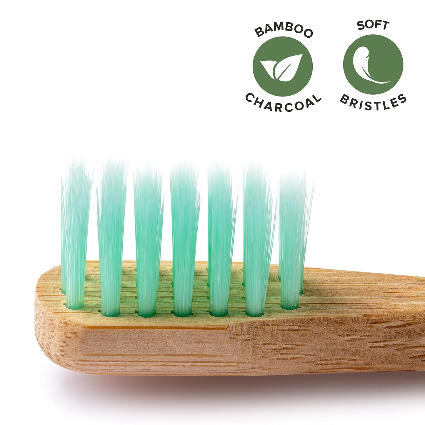 GREENZLA Kids Bamboo Toothbrushes (6 Pack) BPA Free Soft Bristles Eco-Friendly, Natural Toothbrush Set Biodegradable & Compostable Charcoal Wooden