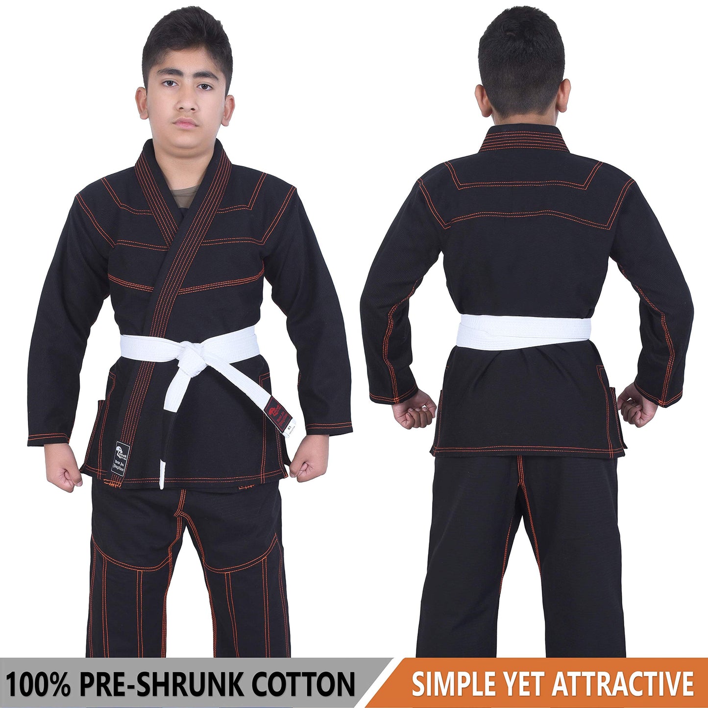 Kids BJJ Gi for Kids IBJJF Youth Grappling Children's Brazilian Jiu Jitsu Gi Kimono Lightweight Uniform with Free Belt