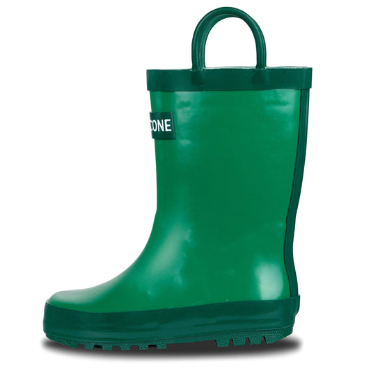 Lone Cone Rain Boots with Easy-On Handles for Toddlers and Kids, Grassy Green, 10 Toddler