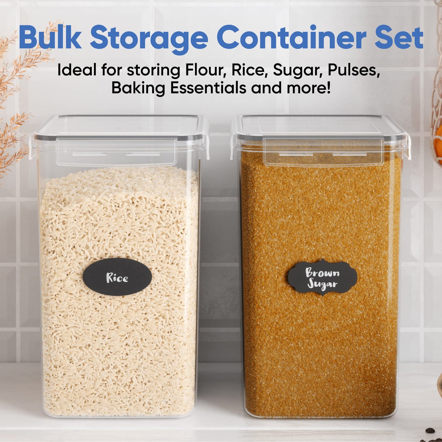 Extra Large Food Storage Containers with Lids Airtight (6.5L|220 Oz|2 Pack)