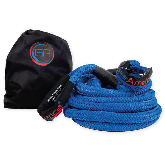 GearAmerica Kinetic Recovery Rope: Thin Blue Line Edition - Made In The USA 7/8 x 30