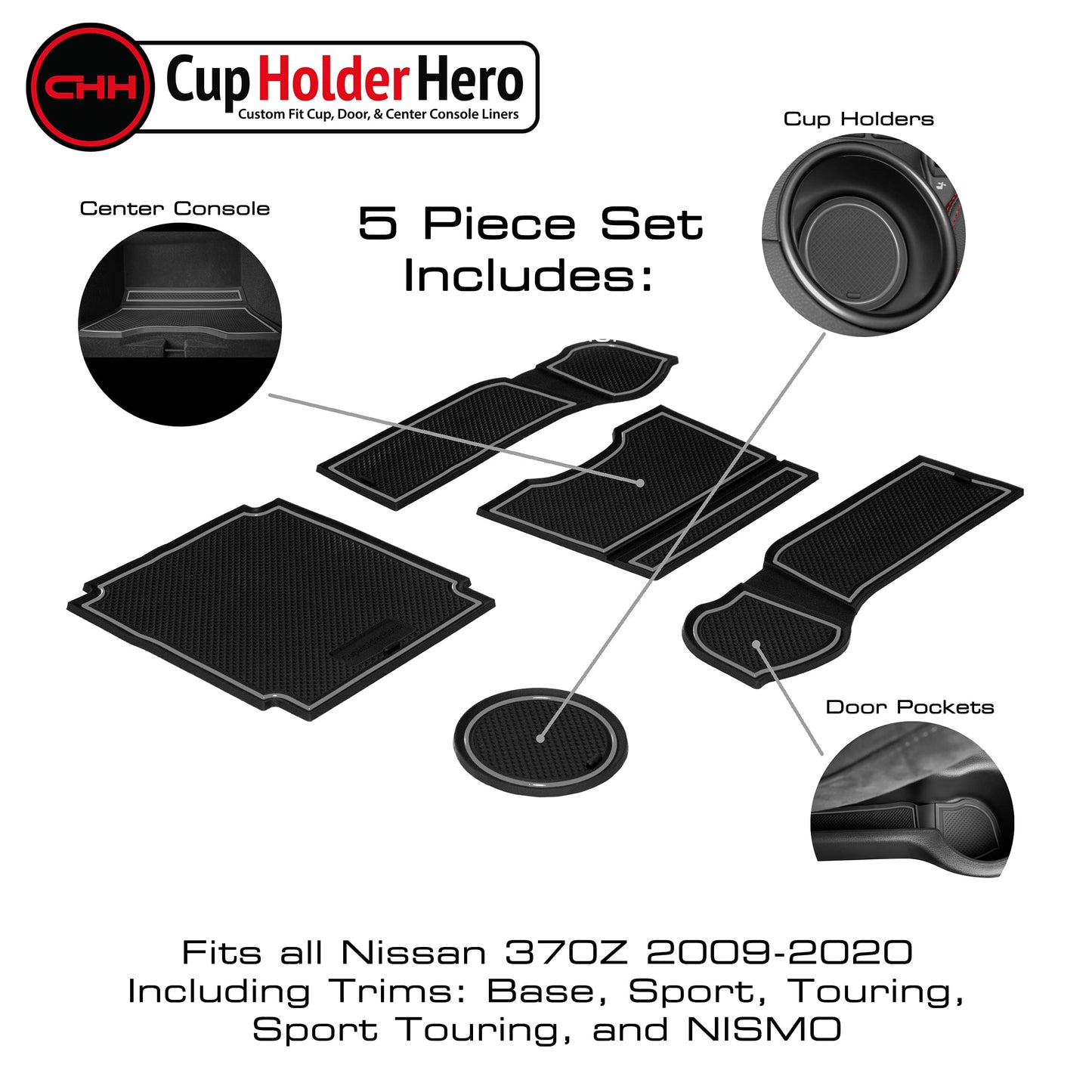 2009-2020 Nissan 370Z - Premium Cup Holder Liners Kit