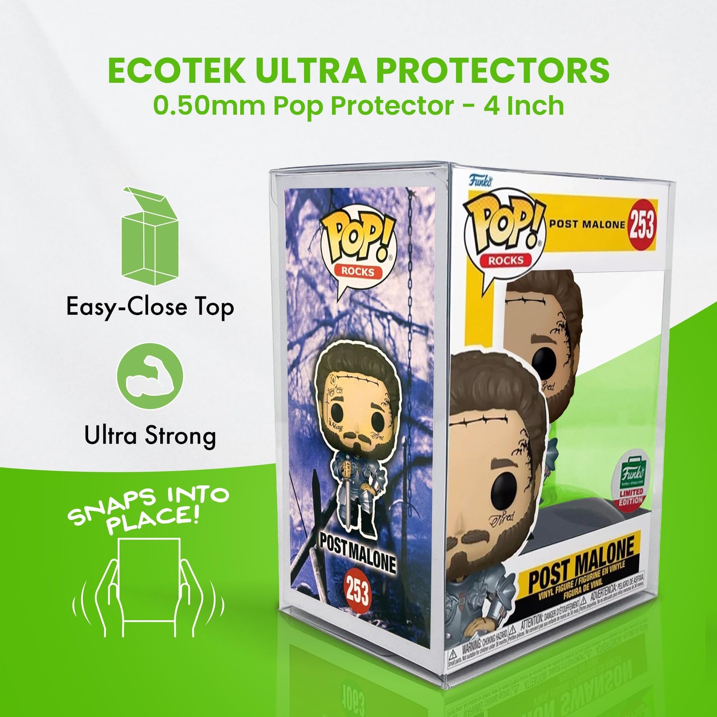 EcoTEK Ultra PET Protector for 4" Funko POP! Figures, No Locking Tab or Protective Film