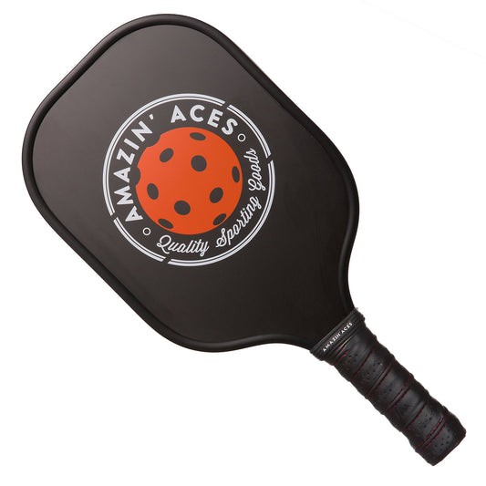 Amazin' Aces Graphite Pickleball Paddle | Racket Features Graphite Face & Honeycomb Polymer Core | Meets USAPA Specifications (Black)