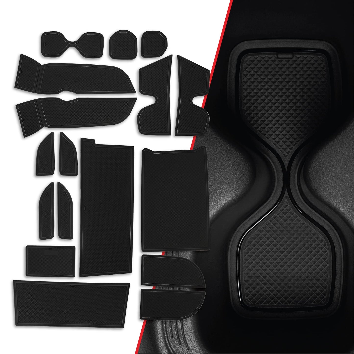 CupHolderHero for 2019-2023 Acura RDX Accessories - Interior Cup Holder Inserts, Center Console Liner Mats, Door Pocket 18-pc Set