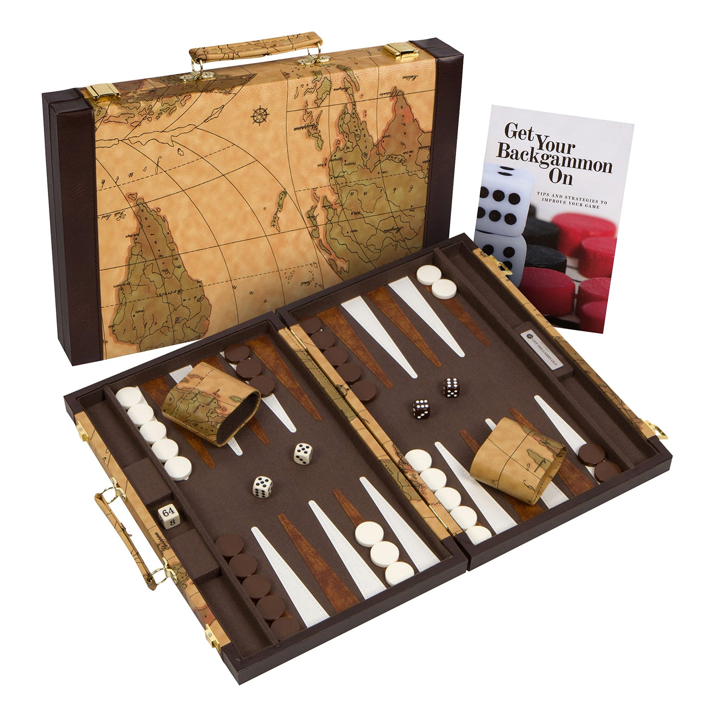 Get The Games Out Top Backgammon Set - Classic Board Game Case - Best Strategy & Tip Guide - Available in Small, Medium and Large Sizes (Map, Large)