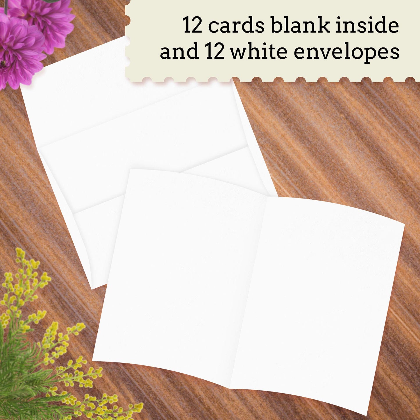 Unique Colorable Greeting Cards (12 Cards to Color with 12 Different Designs, Blank Inside, and 12 White Envelopes)