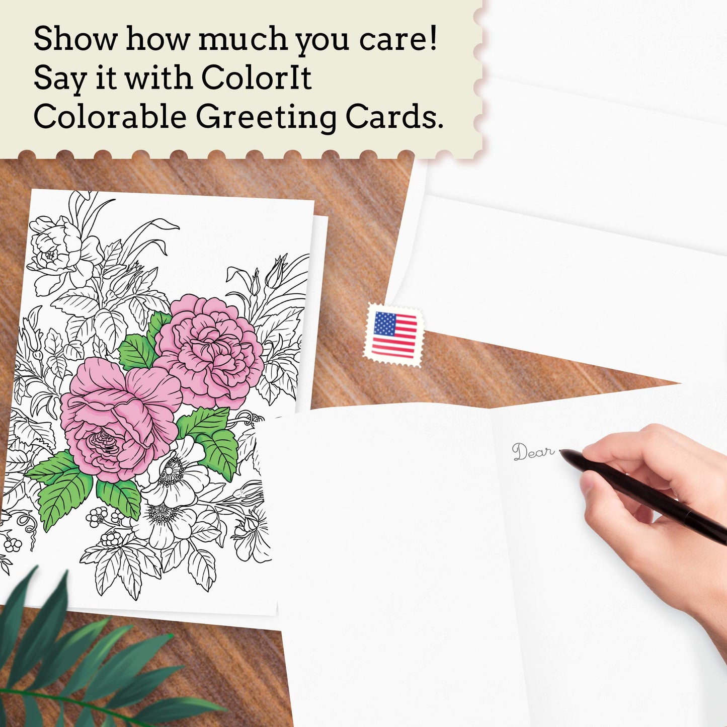 Unique Colorable Greeting Cards (12 Cards to Color with 12 Different Designs, Blank Inside, and 12 White Envelopes)