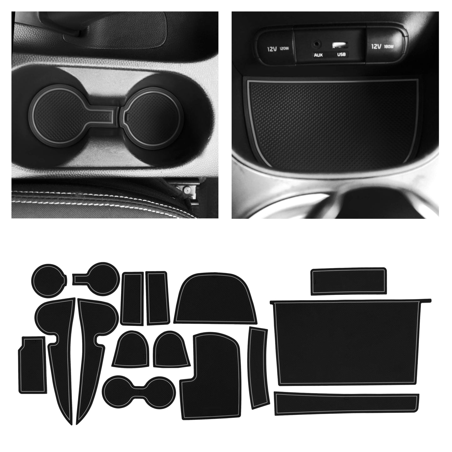 2014-2019 Kia Soul - Premium Cup Holder Liners Kit