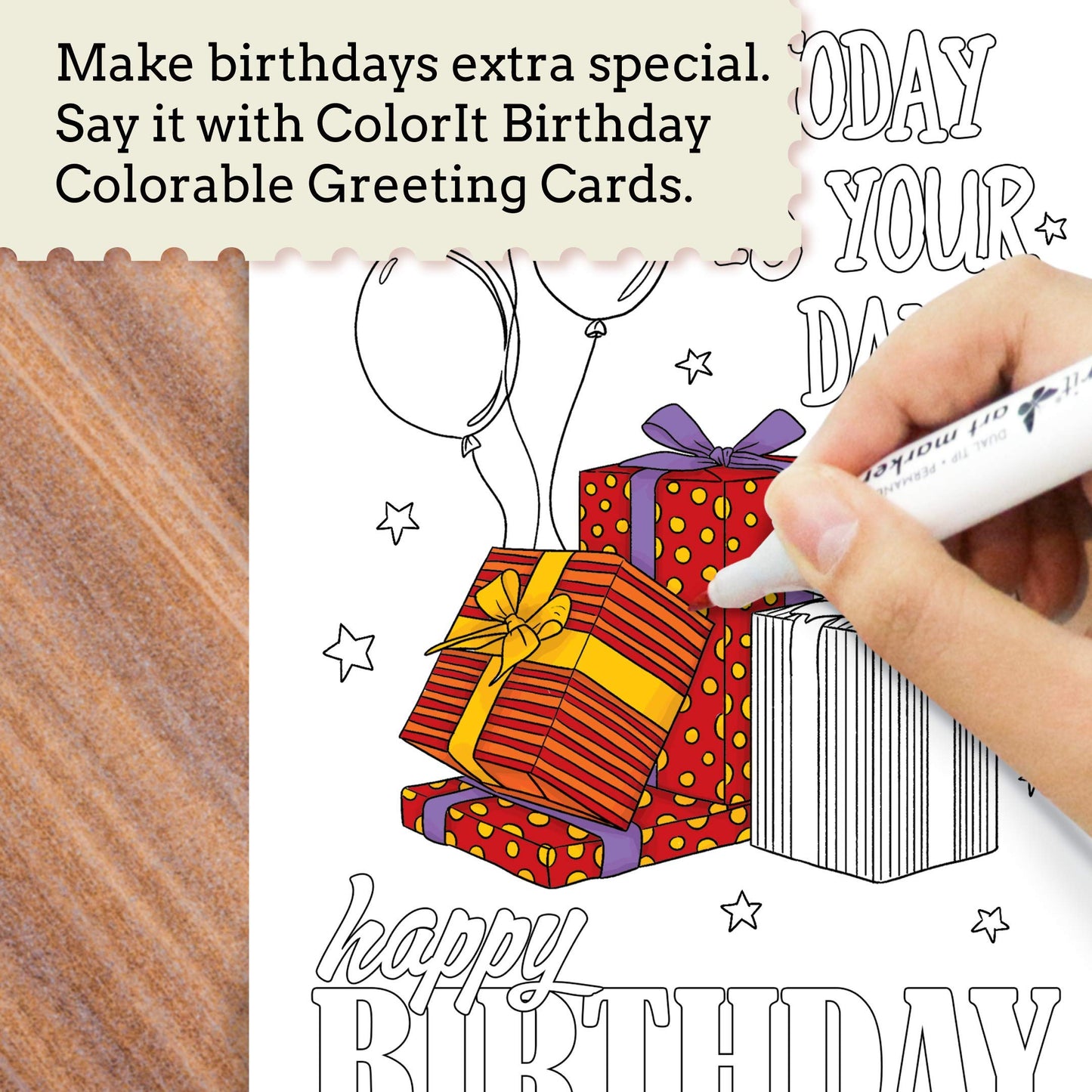 Unique Colorable Greeting Cards (12 Cards to Color with 12 Different Designs, Blank Inside, and 12 White Envelopes)