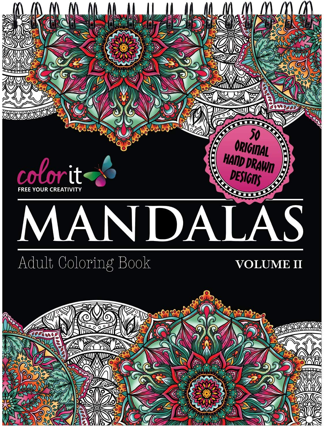 Mandalas II Adult Coloring Book - 50 Original Hand Drawn Designs