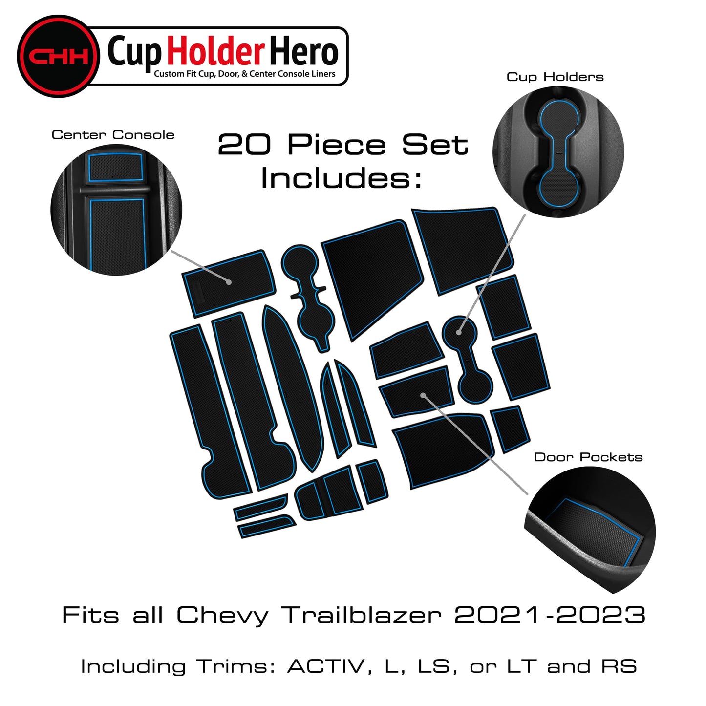 2021-2022 Chevy Trailblazer - Premium Cup Holder Liners Kit