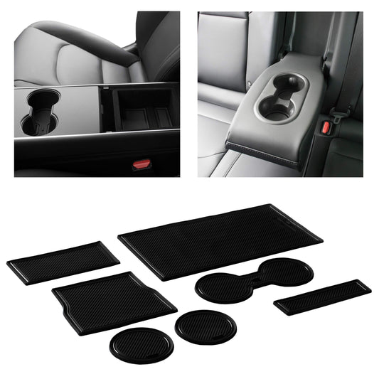 CupHolderHero for 2021-2023 Tesla Model Y Accessories - Interior Cup Holder Inserts, Center Console Liner Mats, Door Pocket 11-pc Set