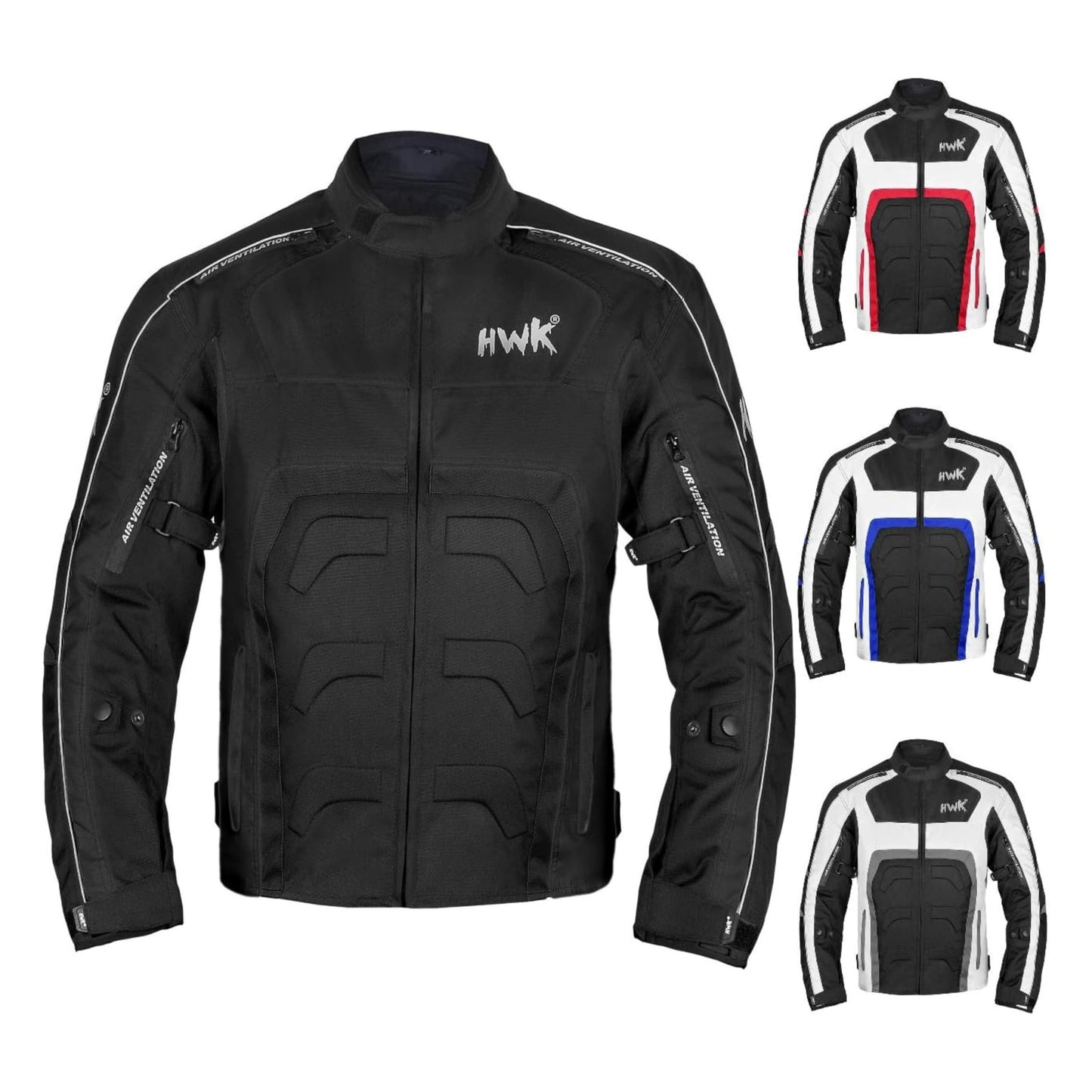 HWK Spyder Motorcycle Jacket for Men with Weather Resistant Cordura Textile Fabric for Enduro Motocross Jacket