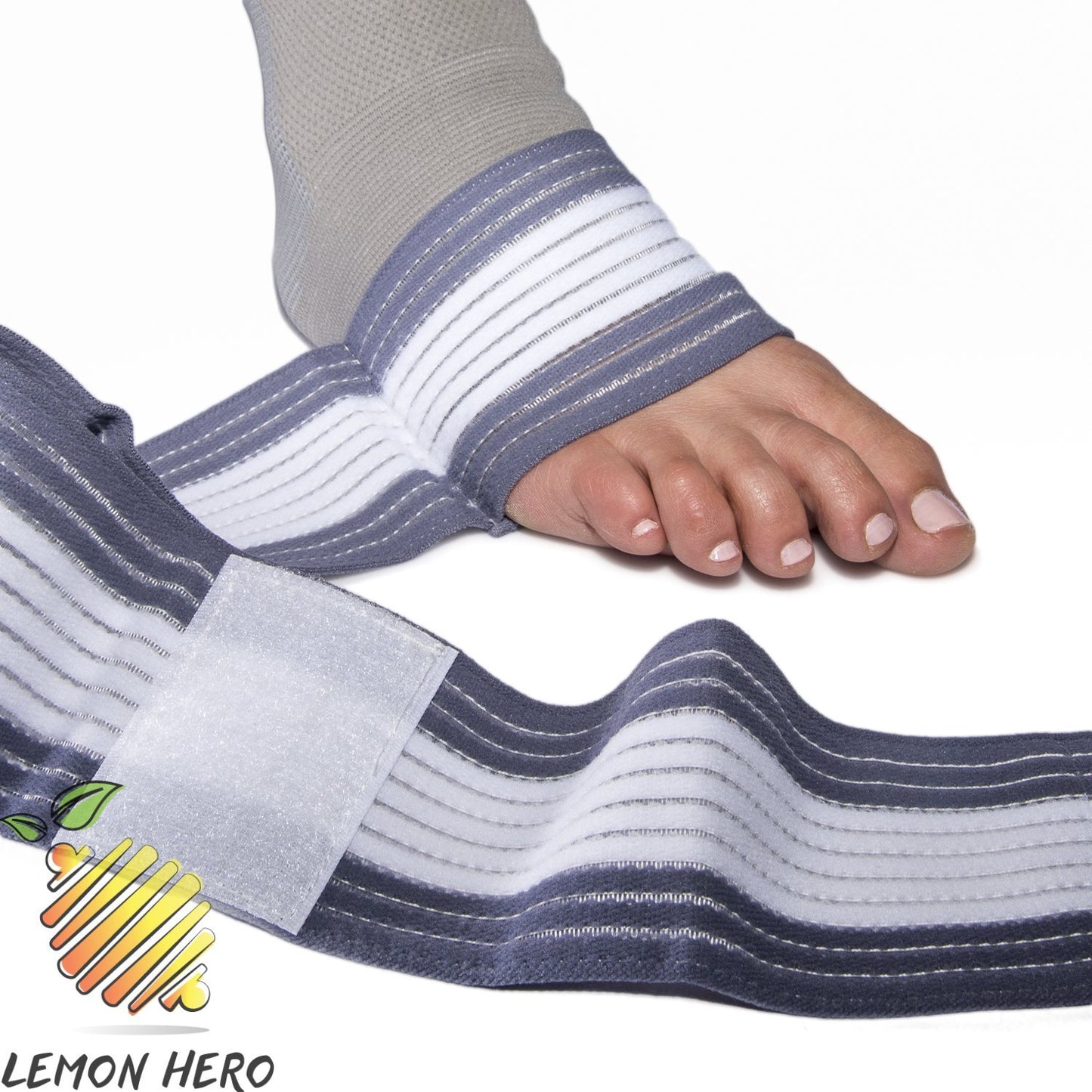 Lemon Hero Foot Compression Sock With Adjustable Elasticated Wrap