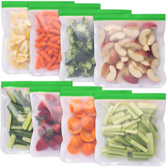 Greenzla - Large & Durable Reusable Food Storage Bags - Eco-Friendly PEVA Bags