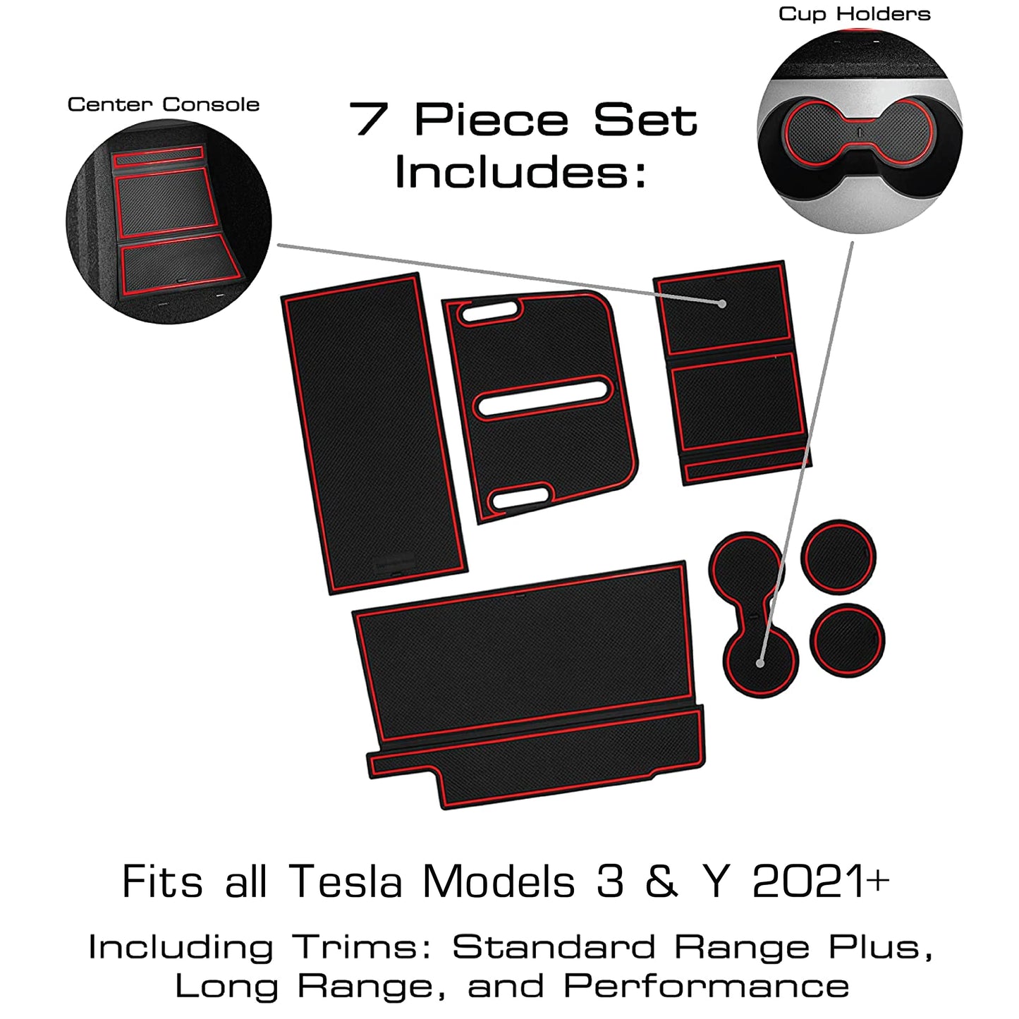 2021-2022 Tesla Model 3 - Premium Cup Holder Liners Kit