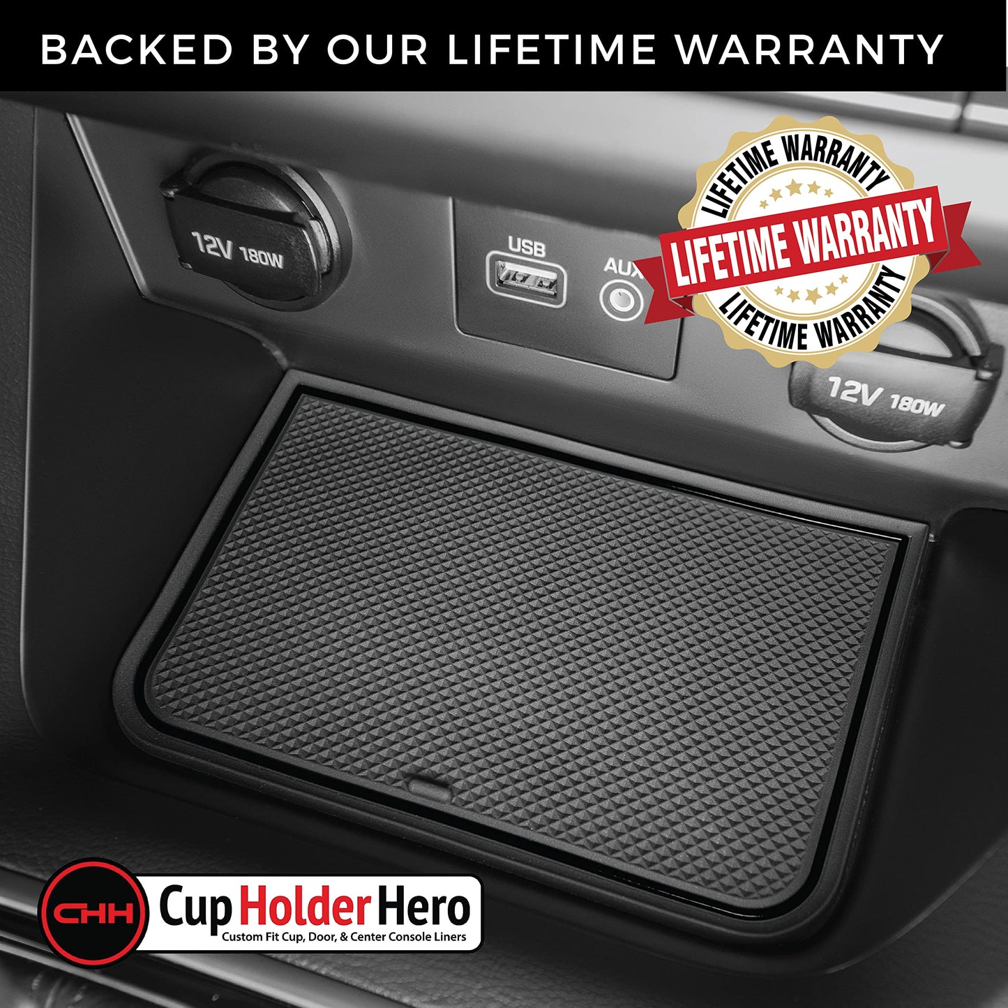 CupHolderHero for 2015-2023 Hyundai Sonata Accessories - Interior Cup Holder Inserts, Center Console Liner Mats, Door Pocket 14-pc Set (Black Trim)