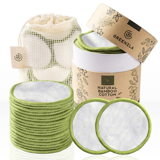 Greenzla Reusable Makeup Remover Cotton Pads | Premium Skincare and Eco-Friendly, Machine-Washable