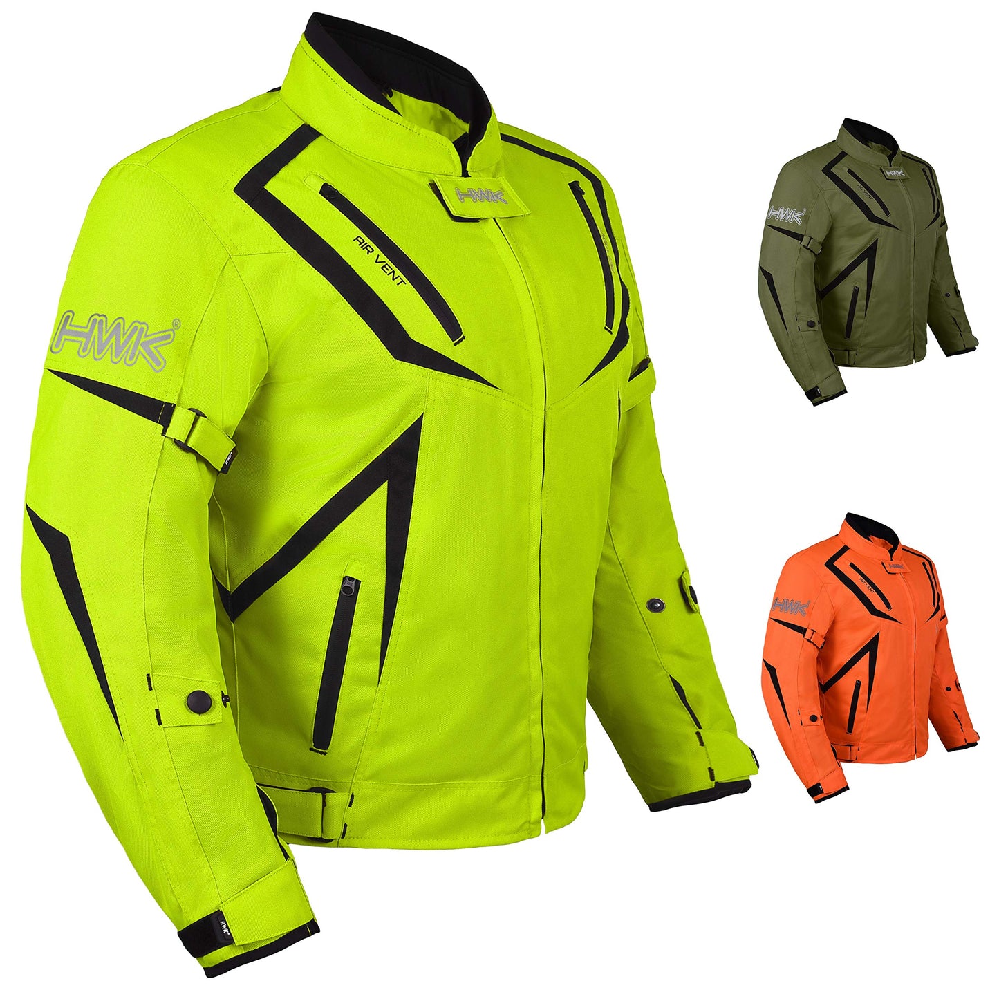 HWK Motorcycle Jacket Riding Mens Textile Motocross Dualsport Racing Hi-Vis Biker CE Armored Water Resistant Jackets Spartan