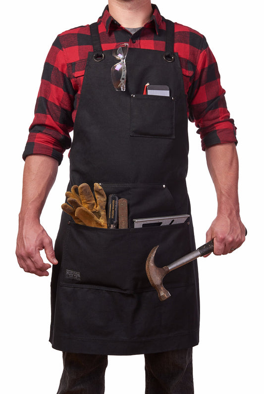 Hudson Durable Goods Waxed Canvas Apron - Heavy-Duty, Water-Resistant