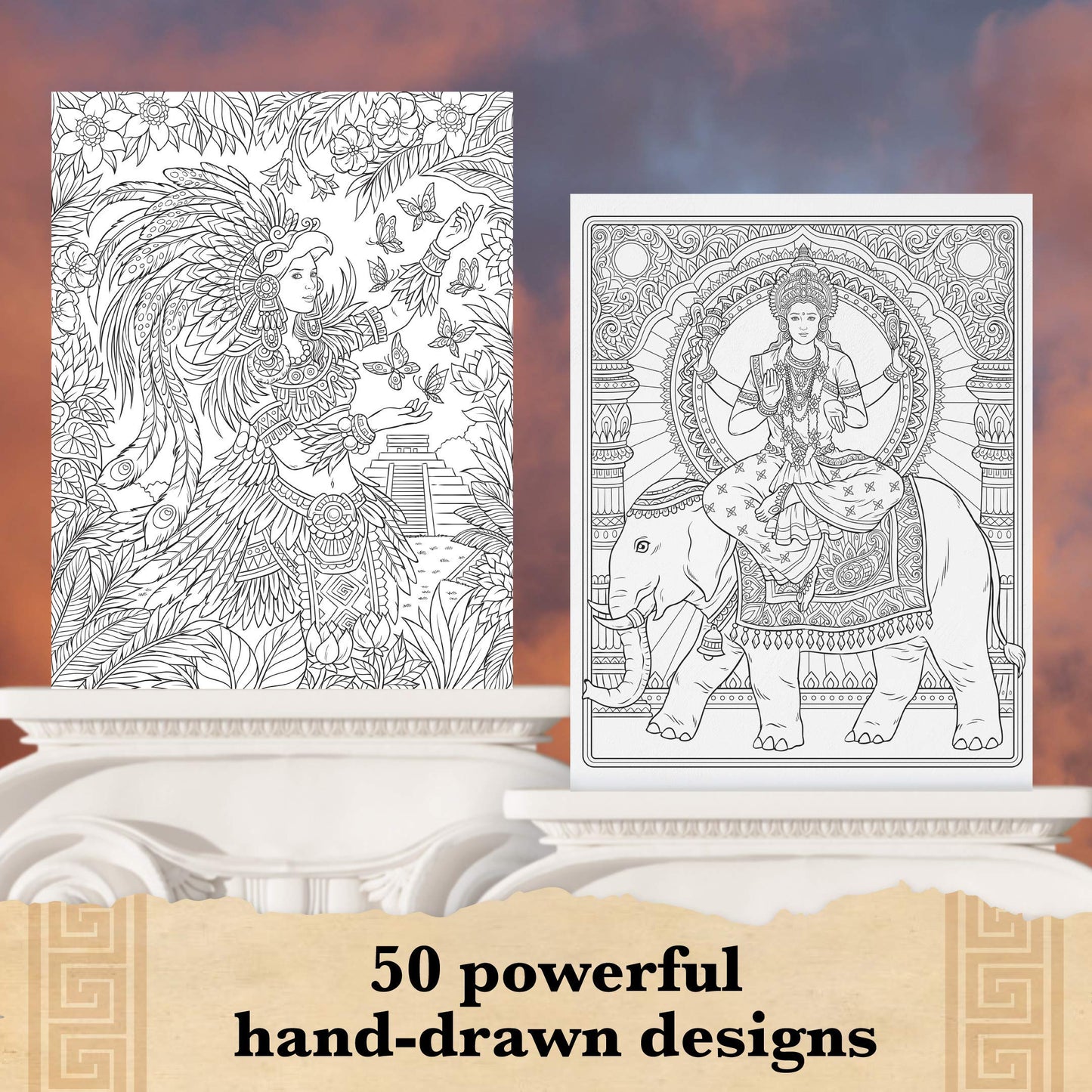 Eerie Enchantment Fairytale Origins | Science Fiction Series Adult Coloring Book to Relieve Stress, 50 Original Drawings from Classic Books, Spiral Binding, Perforated Pages, Lay Flat Hardback Book Cover, Ink Blotter Paper