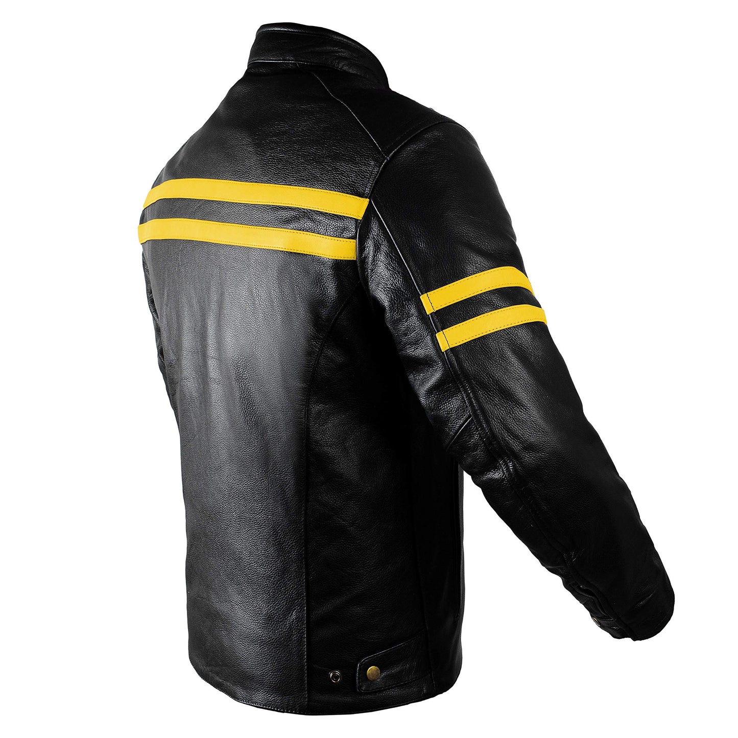 HWK Motorcycle Leather Jackets For Men Black Moto Riding Racing Cafe Racer Retro Biker Jacket CE Armored